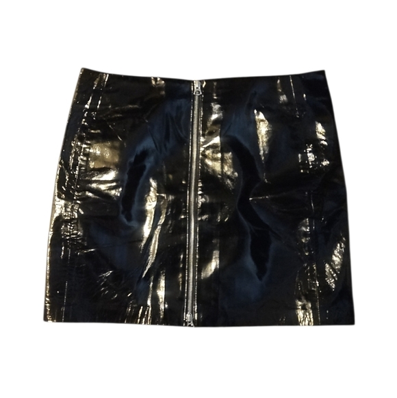 RAG&BONE | Heidi Patent Leather Mini Skirt in Black ~ Size US 12 - Picture 2 of 6